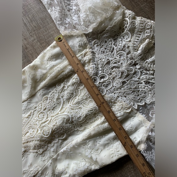 Vtg Jessica McClintock Victorian Edwardian Dress 8 Cottagecore Lace Wedding USA - Picture 11 of 16